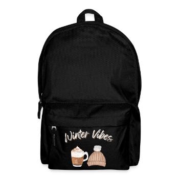 Winter Vibes Cold Season Hat Mug - Backpack - black - Front