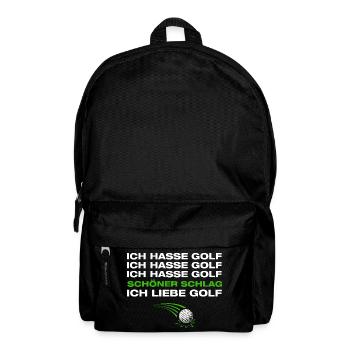 Ich liebe Golf Golfer Golfen - Rucksack - Schwarz - Vorne