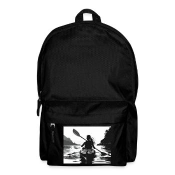 Aventure en kayak au bord de l’eau noir et blanc - Sac à dos - noir - Devant