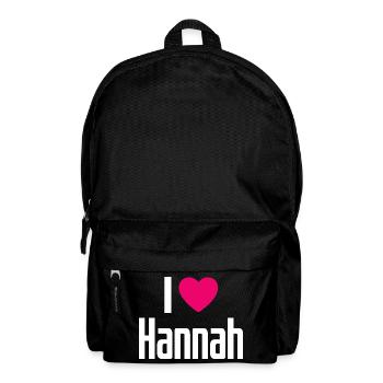 I Love Hannah Pinkes Herz Ich liebe Hannah - Rucksack - Schwarz - Vorne