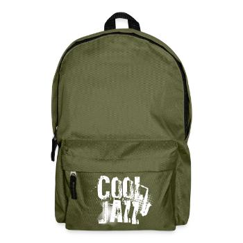 Coole Jazzmusik mit belasteter Typografie - Rucksack - Olivgrün - Vorne