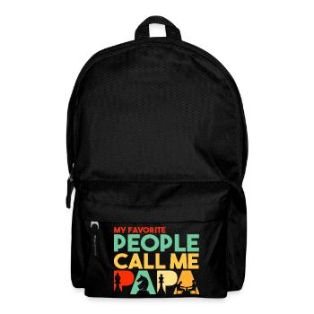 Meine Lieblingsleute nennen mich Papa Schachspieler-Geschenk - Rucksack - Schwarz - Vorne