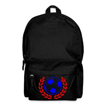 Blue football logo with red laurel wreath - Backpack - black - Front