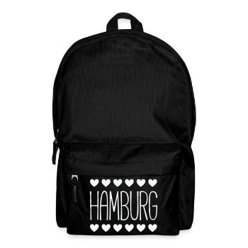 Hamburg Herz-Motiv - Rucksack - Schwarz - Vorne