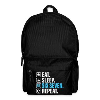 67 - Sixty Seven Number 67 Meme Eat Sleep Six 7 - Backpack - black - Front