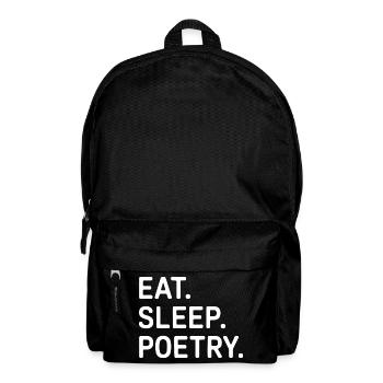 Essen, Schlaf Poesie Typografie Tee - Rucksack - Schwarz - Vorne
