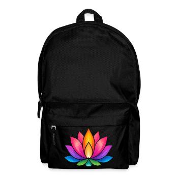 Glowing Lotus Flower Color Explosion - Backpack - black - Front