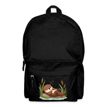 Schlafender Otter Am Teich Süßes Tier Motiv  - Rucksack - Schwarz - Vorne