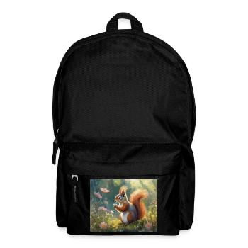 Eichhörnchen im Blumengarten - Rucksack - Schwarz - Vorne