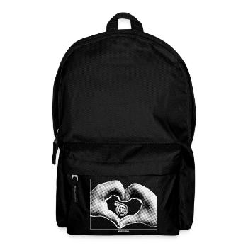 Main en forme de cœur avec un petit turbo - Sac à dos - noir - Devant