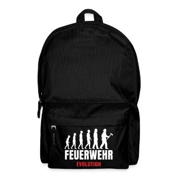 Feuerwehr Evolution Feuerwehrmann lustiger Spruch - Rucksack - Schwarz - Vorne