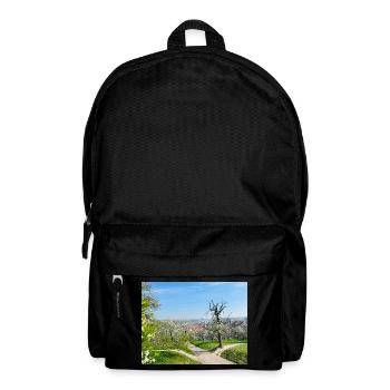 Vue printanière avec un verger en fleurs - Sac à dos - noir - Devant