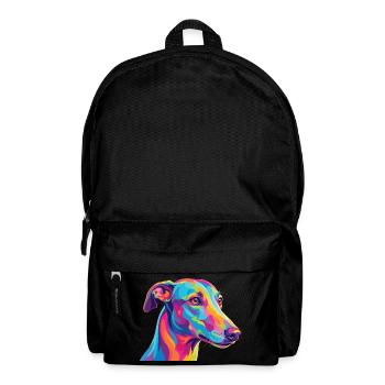 Art coloré de lévrier aquarelle - Sac à dos - noir - Devant