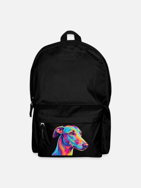 Aquarell Windhund Bunte Windhund-Kunst - Rucksack - Schwarz