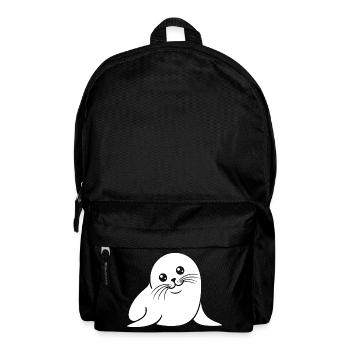 Baby Robbe Silhouette niedliches Tiermotiv - Rucksack - Schwarz - Vorne