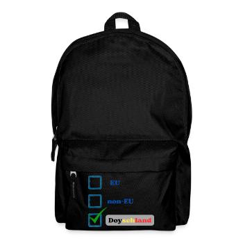 EU, non-EU oder Doyschland? - Rucksack - Schwarz - Vorne