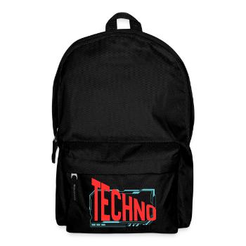 Techno Circuit Neon Logo - Backpack - black - Front