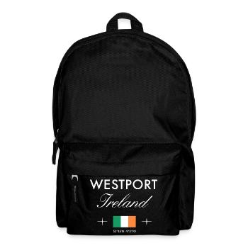 Westport Ireland Coordinates Travel Souvenir - Backpack - black - Front