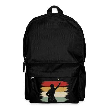 Tischtennis Aufschlag Ballwurf Retro Silhouette - Rucksack - Schwarz - Vorne
