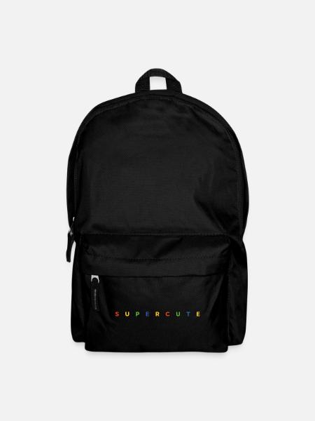 supercute Schriftzug mit bunten Buchstaben - Rucksack - Schwarz