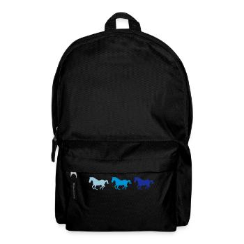 Drei Pferde im Galopp - Rucksack - Schwarz - Vorne