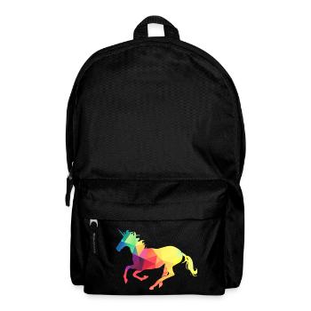 Buntes Einhorn - Rucksack - Schwarz - Vorne
