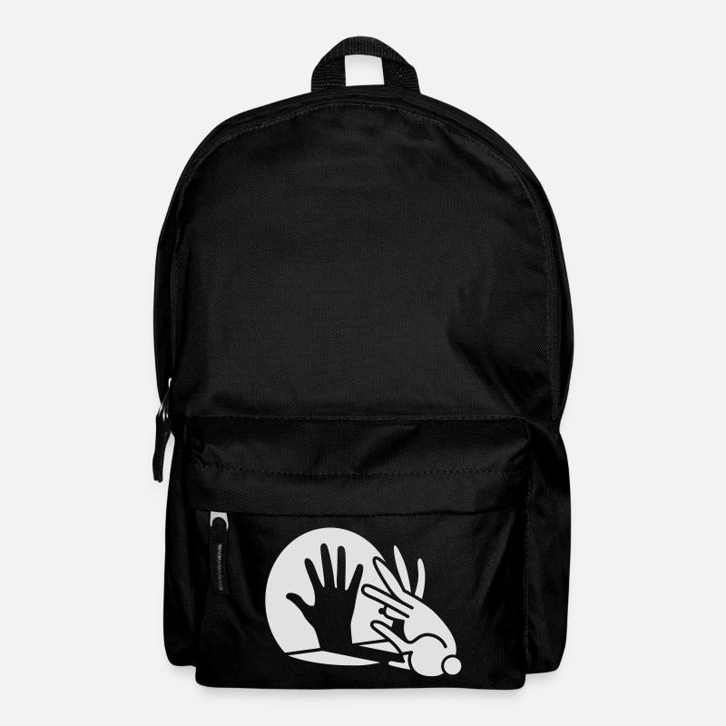 hand shadow rabbit glow in the dark - Backpack - black