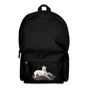 Lying foal in straw, baby animal designs - Backpack - black - Front