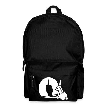 Kaninchen Schatten Hand FUCK OFF Mittelfinger - Rucksack - Schwarz - Vorne