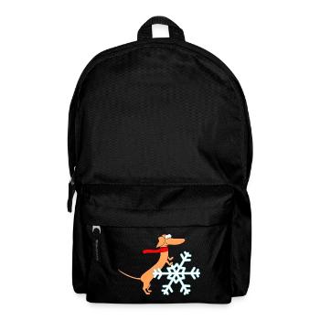 Teckel, étoile des neiges, hiver - Sac à dos - noir - Devant