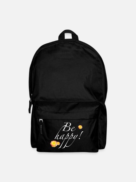 Be happy white - Sonja Ariel von Staden - Backpack - black