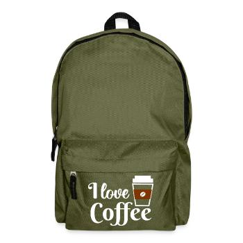I love coffee - Backpack - olive green - Front