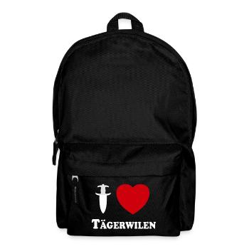 I Love Tägerwilen (weiss mit Dolch als I) - Rucksack - Schwarz - Vorne