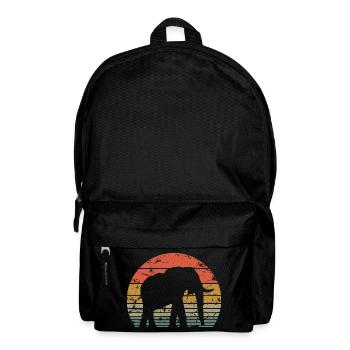 Elephant Retro Silhouette Wildlife Elephant Lover - Backpack - black - Front