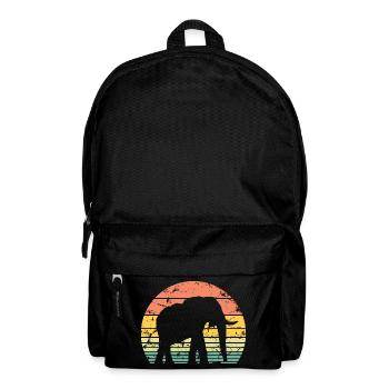 Elephant Retro Silhouette Wildlife Elephant Lover - Backpack - black - Front