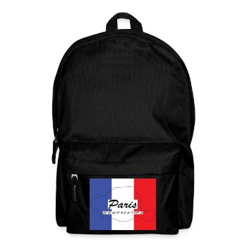 Paris - Hauptstadt mit GPS-Koordinaten & Flagge - Rucksack - Schwarz - Vorne