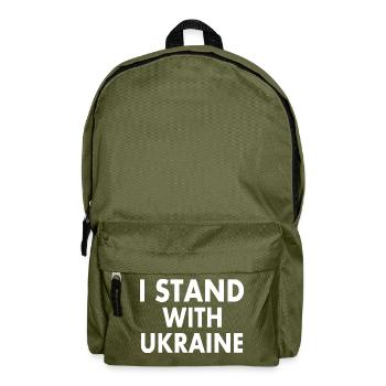 I stand with ukraine - Backpack - olive green - Front
