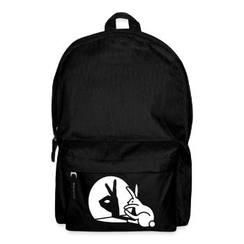 Funny Rabbit shadow hand puppet hare pop art - Backpack - black - Front