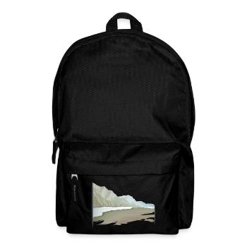River landscape painted pastel with brush frame - Backpack - black - Front