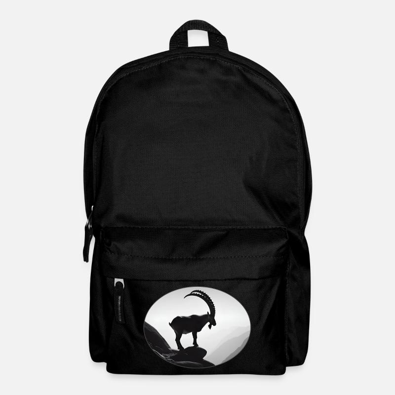 Majestätischer Alpen Steinbock Silhouette - Rucksack - Schwarz