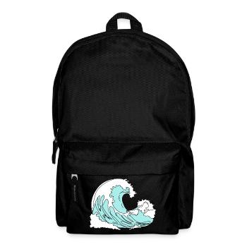 Welle Retro Comic Stil - Rucksack - Schwarz - Vorne