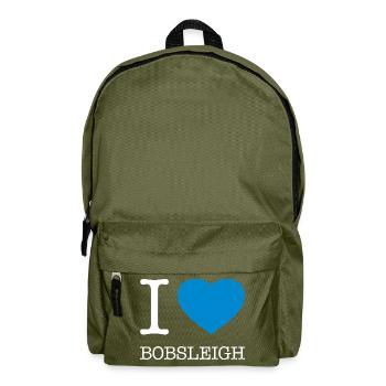 I LOVE BOBSLEIGH Bobfahren - Backpack - olive green - Front