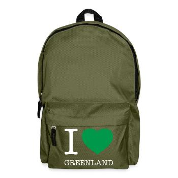 I LOVE GREENLAND Grönland - Rucksack - Olivgrün - Vorne