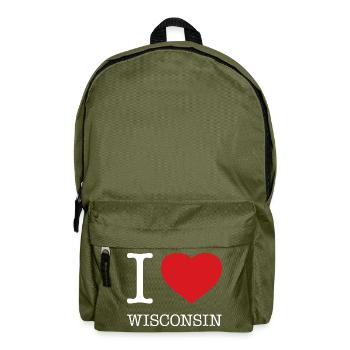 I LOVE WISCONSIN - Rucksack - Olivgrün - Vorne