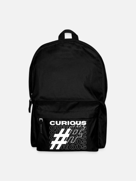 Curious Hashtag Typography - Backpack - black