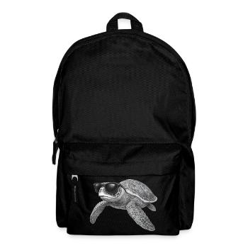Tortue de mer cool avec des lunettes de soleil - Sac à dos - noir - Devant