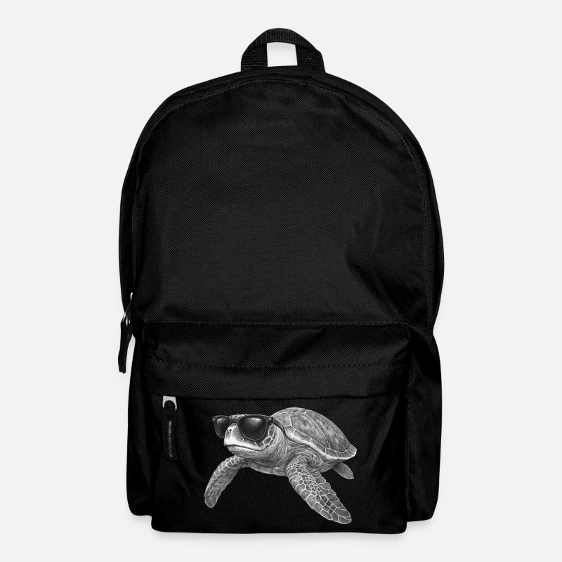 Tortue de mer cool avec des lunettes de soleil - Sac à dos - noir