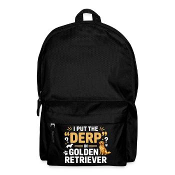 drôle Golden retriever Derp chien design - Sac à dos - noir - Devant