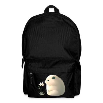 Cute hamster with flower - Backpack - black - Front
