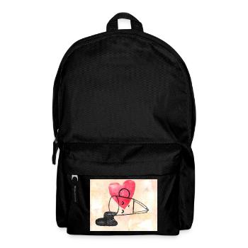 Motif de coeur avec dessin au trait Tasse à café amoureuse - Sac à dos - noir - Devant
